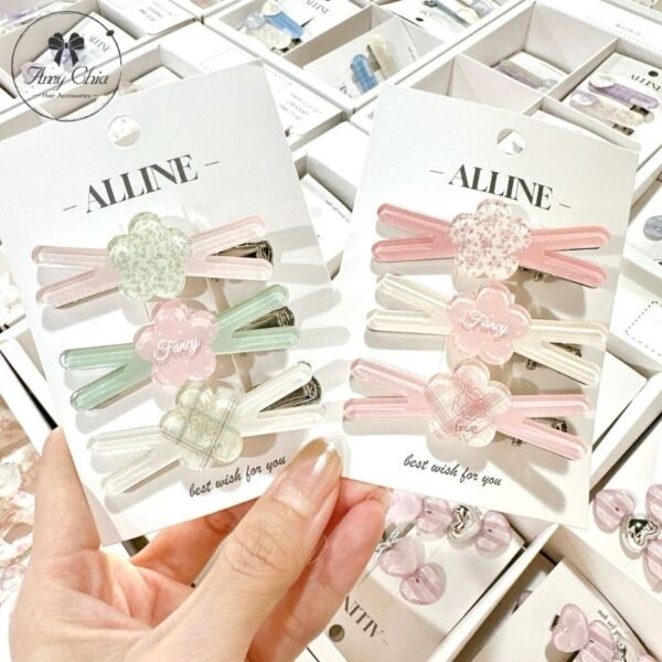 ALLINE Korean Retro Flower Duckbill Hair Clip (3PCS) 韩版复古花花鸭夹（3入装）