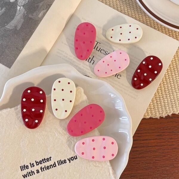 Cute Polka Dot Teardrop Hair Clip (2PCS) 可爱波点水滴发夹（2入装）