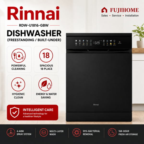 🍽️Rinnai RDW-U1816-GBW 18 Place Setting Dishwasher 洗碗机🍽️