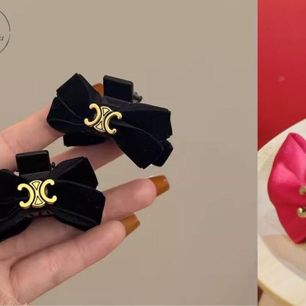 Elegant Velvet Bow Hair Claw 优雅丝绒蝴蝶结鲨鱼夹
